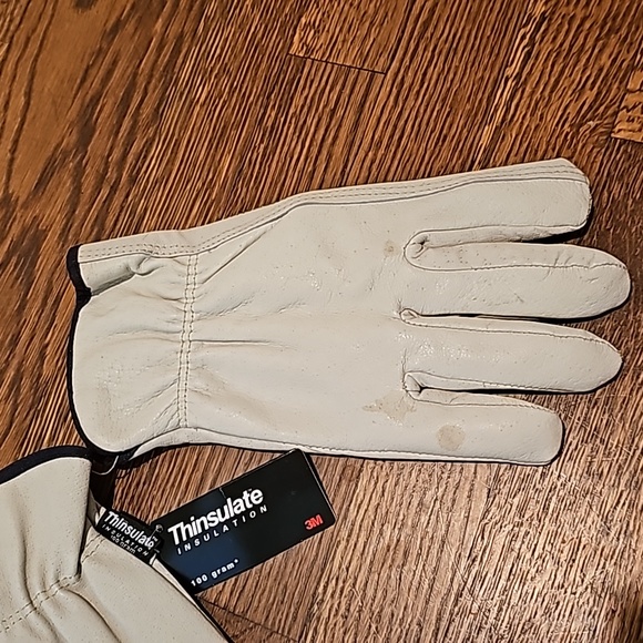 New stained 3M men's leather gloves with thinsulate - Picture 3 of 12